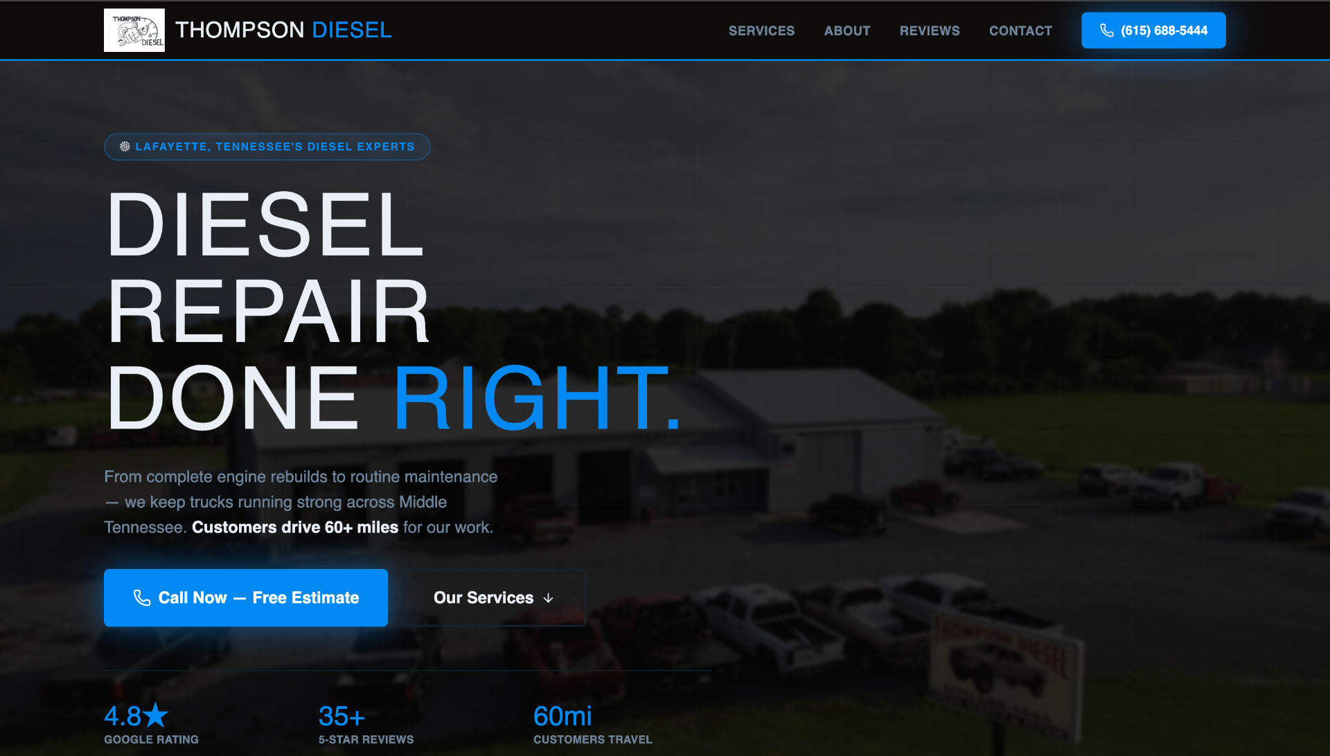 Thompson Diesel website preview